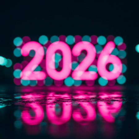 New year 2016 bokeh light background, Happy new year 2016の素材