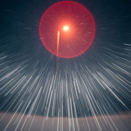 A red lantern in the night sky with motion blur. Abstract background.の素材