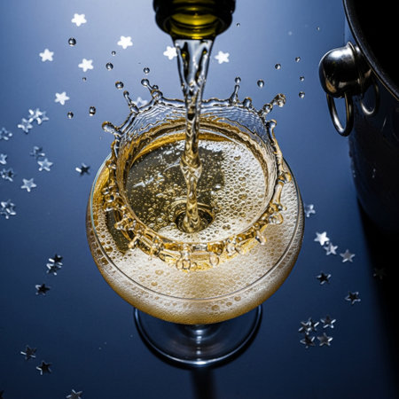 Pouring beer into a glass with splashes on a dark backgroundの素材