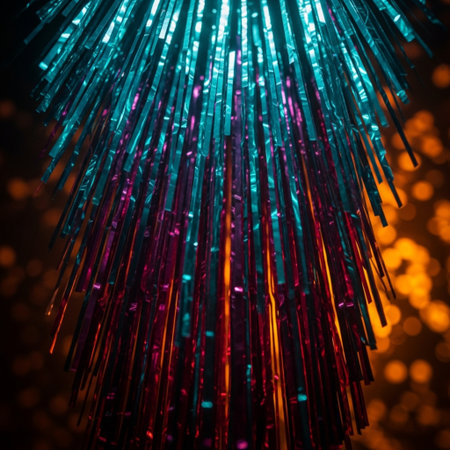 abstract background with colorful glittering lights and blurred bokehの素材
