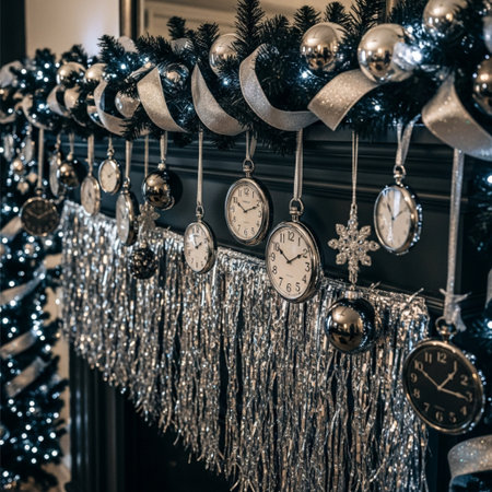 Christmas decorations and ornaments on the Christmas tree. New Year's backgroundの素材