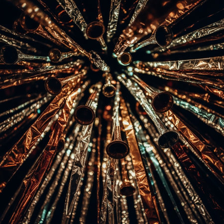 abstract background with a lot of colorful lights in the shape of a circleの素材