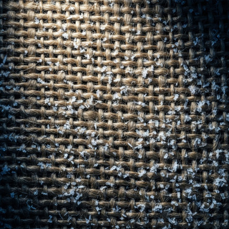 Closeup detail of burlap texture for background. Toned.の素材