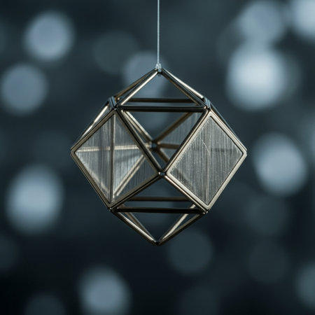Silver Christmas decoration on a bokeh background. 3d renderingの素材