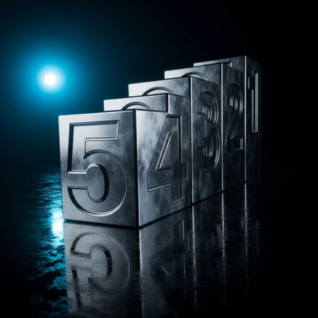 New Year 2013. 3D illustration. Silver numbers on a dark background.の素材