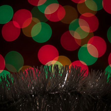 Christmas and New Year holidays background with bokeh defocused lightsの素材
