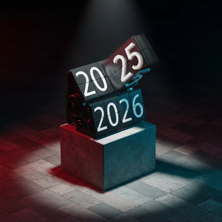 New Year's Eve 2020, 3d render of a clock on a pedestalの素材