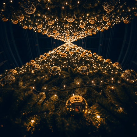 Christmas tree decorations in the shape of a star. New Year's backgroundの素材