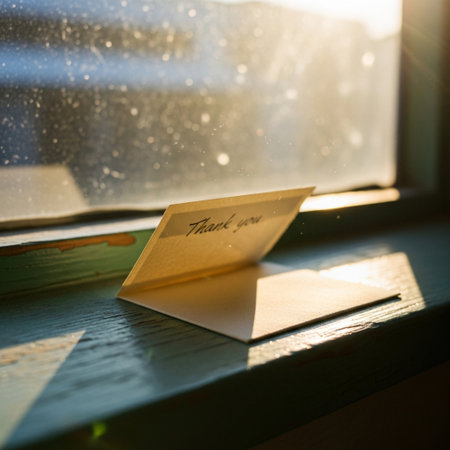 Envelope with the inscription I love you on a window sillの素材