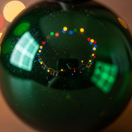 christmas bauble with bokeh lights - abstract photo backgroundの素材