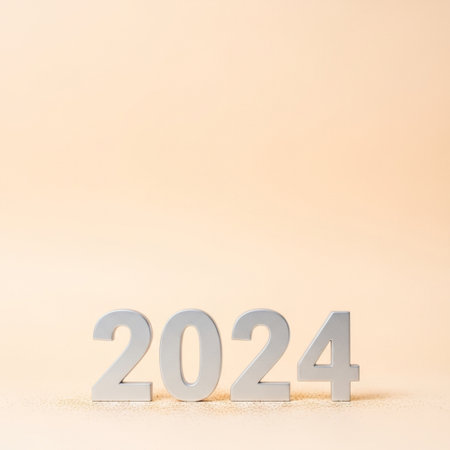 New Year 2014 on a beige background with copy space for your textの素材