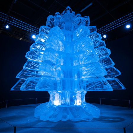 ice sculpture in the park, closeup of photo, north chinaの素材