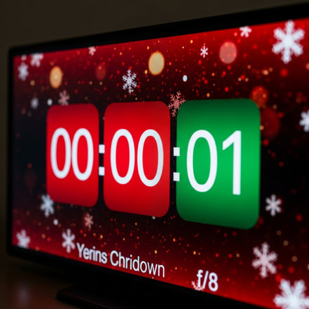 New Year's eve countdown on the screen of a lcd monitorの素材