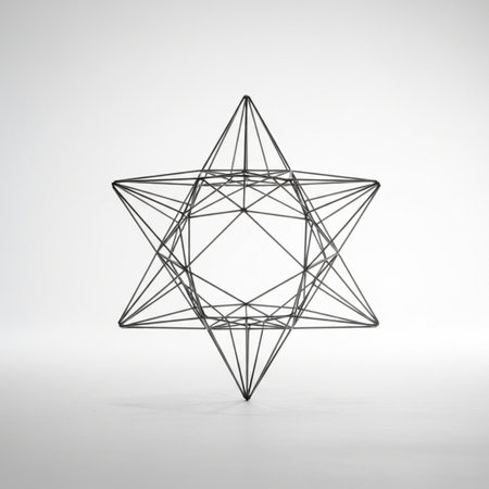 3d rendering of a black star on a white background in a studioの素材