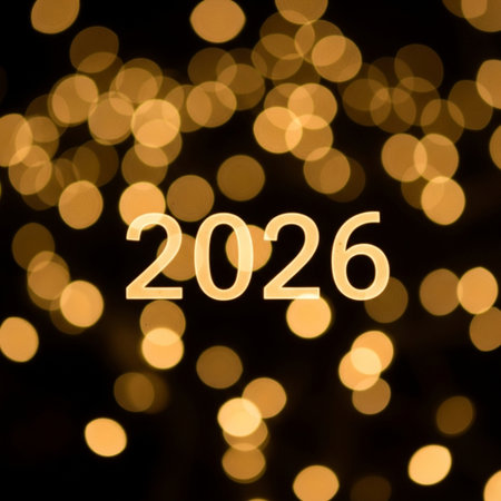 Happy new year 2016 text on bokeh background. New Year concept.の素材