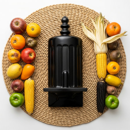 Fresh fruits and vegetables on white background. Healthy food concept. Top view.の素材