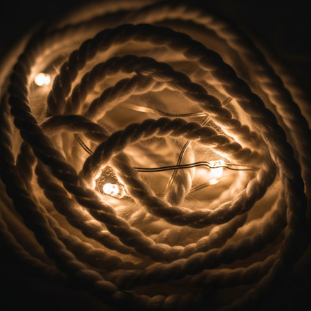 Close up view of a light bulb in the shape of a spiral.の素材