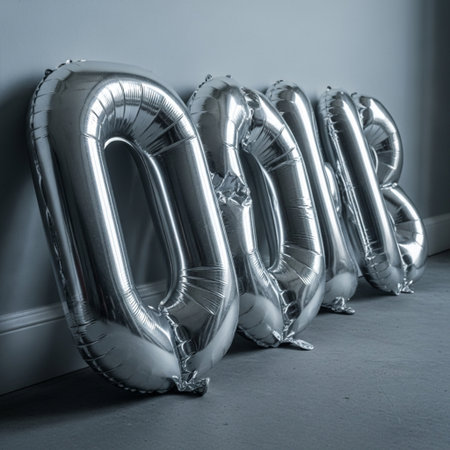 Aluminum inflatable balloons in the form of the number zero.の素材