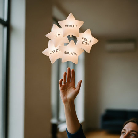 Business woman holding paper stars in her hand. Successful business concept.の素材