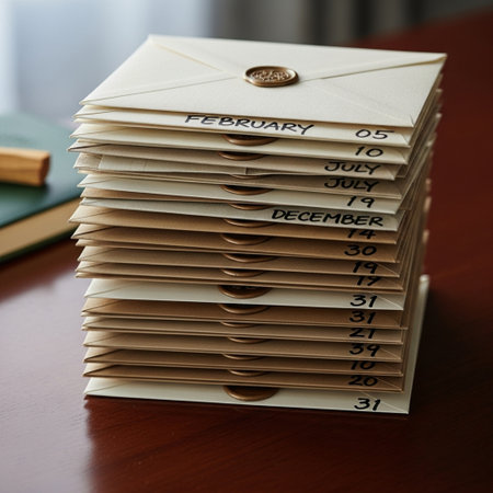 Stack of envelopes on wooden table, closeup. Tax conceptの素材