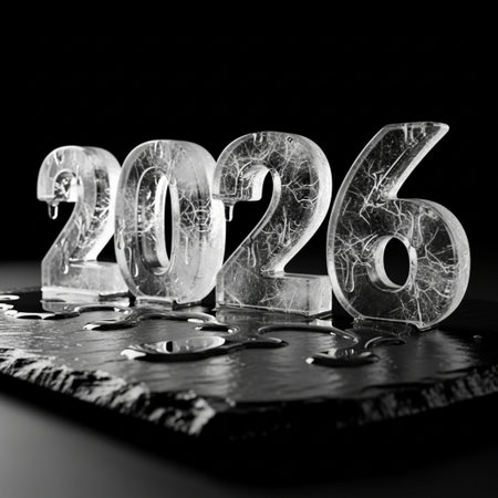 Figures of the year 2016 on a black background close-upの素材