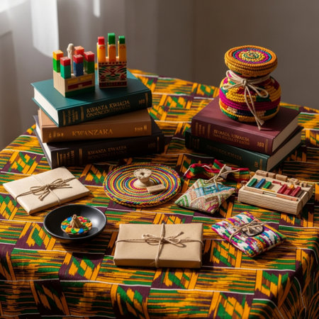Vintage books, candies and straw hat on a table at homeの素材