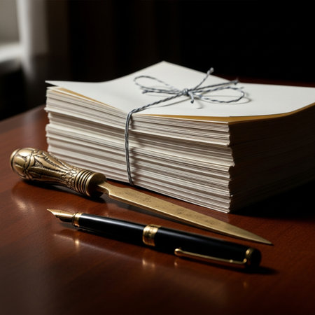 Pen and notebook on the desk in a courtroom or law enforcement officeの素材