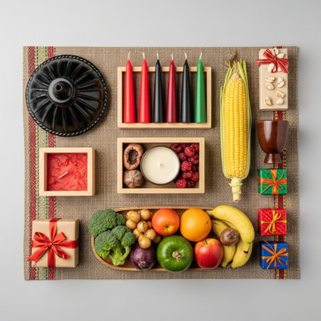 Healthy food in wooden box on grey background. Top view.の素材