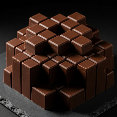 Chocolate truffles on a black background, close-upの素材