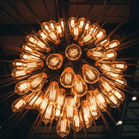 Luxury light bulb - vintage filter effect and sunflare effectの素材