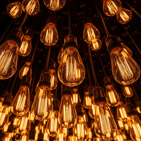 Vintage Light Bulbs decorating the ceiling - Vintage Light Filterの素材