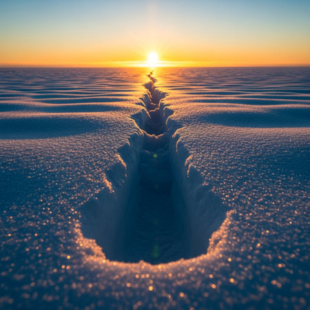Beautiful winter landscape. Sunrise over the snow-covered lake.の素材
