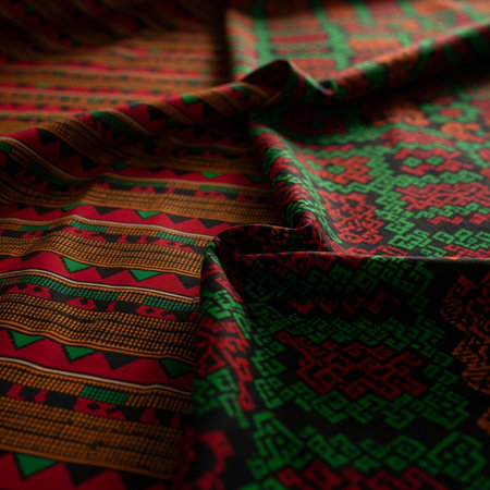 Thai silk fabric pattern background. Thai silk fabric is a weave that is characterized by four or more filler or weft threads inside the fabric.の素材