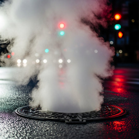 Vape concept. Smoke from the electronic cigarette on the street.の素材