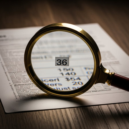 Magnifying glass on tax form. Selective focus. Toned.の素材