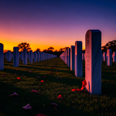 Memorial Day at the Arlington National Cemetery in Washington, DC.の素材