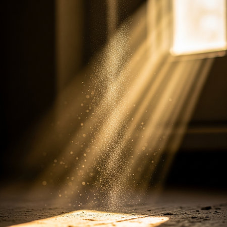 A beam of light through the window. Shallow depth of field.の素材