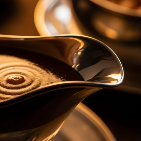 Closeup of a cup of coffee in a restaurant. Selective focus.の素材
