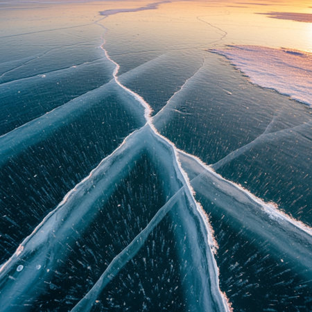 Ice hummocks on Lake Baikal, Siberia, Russiaの素材