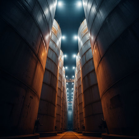 Industrial silos for storing grain, wheat and corn. Agriculture.の素材