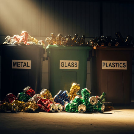 Garbage and trash in the dark. Recycling concept.の素材