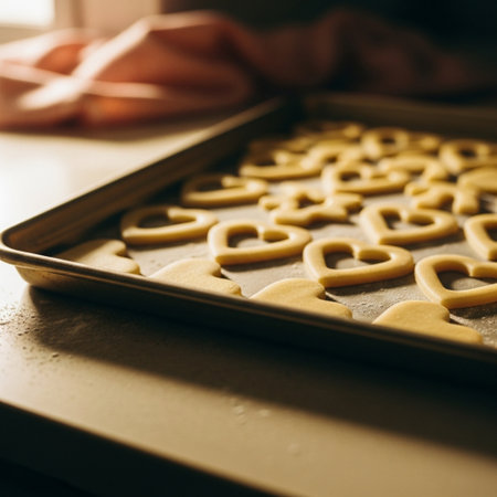 Baking tray with cookies in the kitchen. Selective focus.の素材
