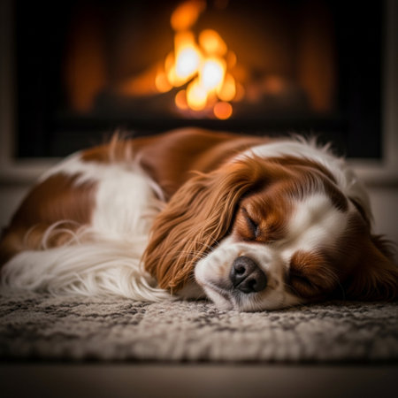 Candid, cinematic, extreme close-up macro photograph capturing a small pet dog deeply asleep, curledの素材