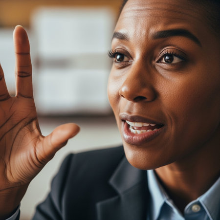 Cinematic extreme close-up macro shot of a dedicated high school teacher passionately leading a clasの素材