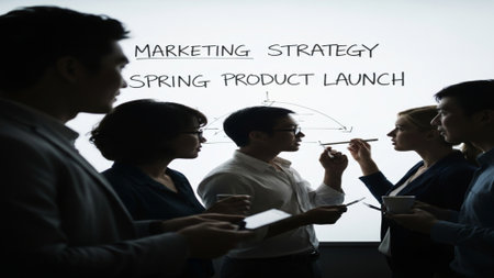 A high-impact editorial photograph capturing the side profile silhouettes of a diverse, multi-ethnicの素材