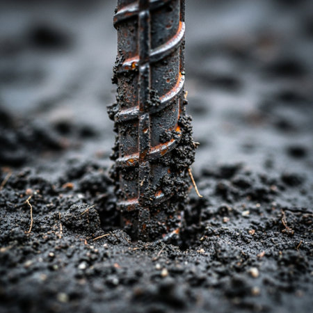 rusty steel pipe in factory, closeup photo with selective focusの素材