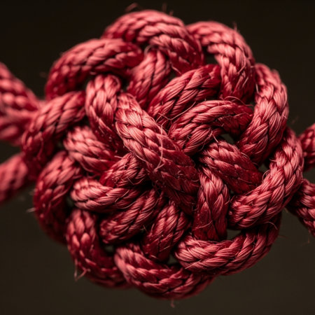 A tightly framed, high-definition macro shot detailing the complex, endless structure of a traditionの素材