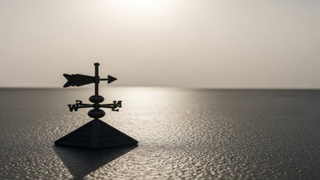 An image of a weather vane on the ground. 3D rendering.の素材