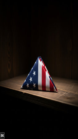 United States of America flag on a wooden background. 3D illustration.の素材