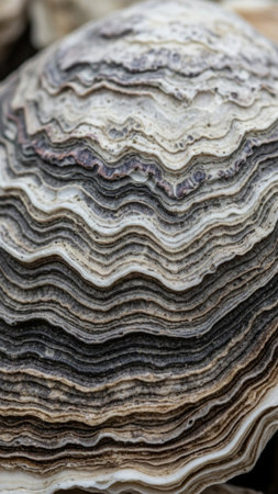 Close-up of a large section of white and black agateの素材